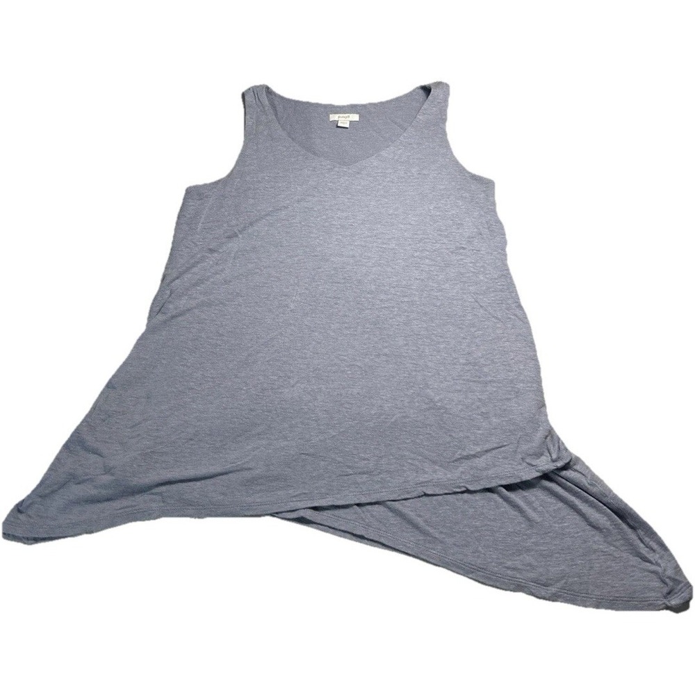 J Jill Top Womens Small Blue Linen Rayon PureJill Tank Double Layer V Neck (172)
